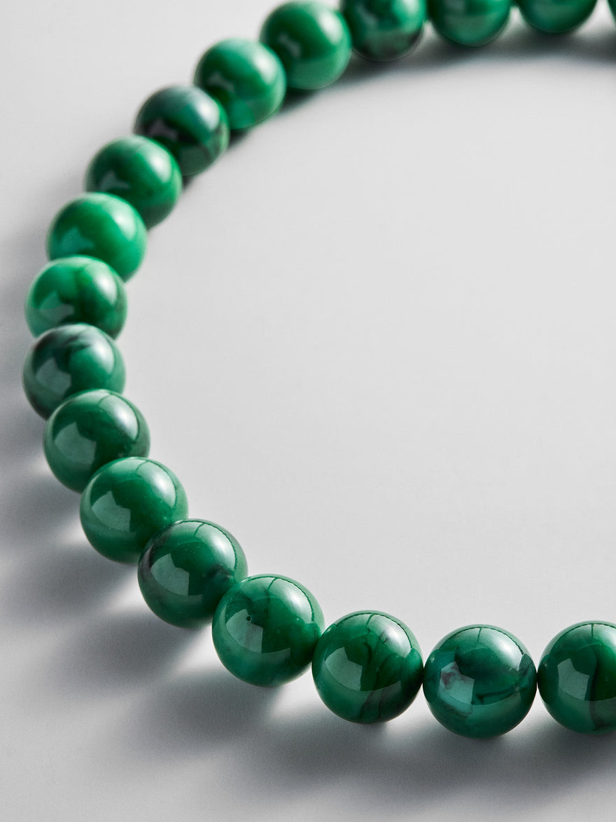 Mini Jane Beaded Necklace - Malachite