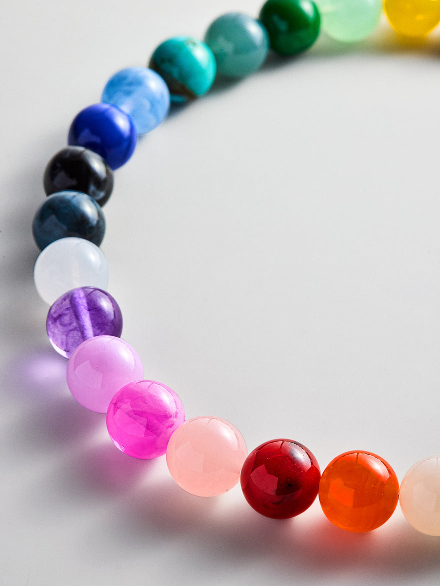 Mini Jane Beaded Necklace - Rainbow