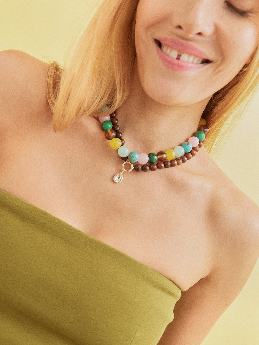 Mini Jane Beaded Necklace - Natural Multi