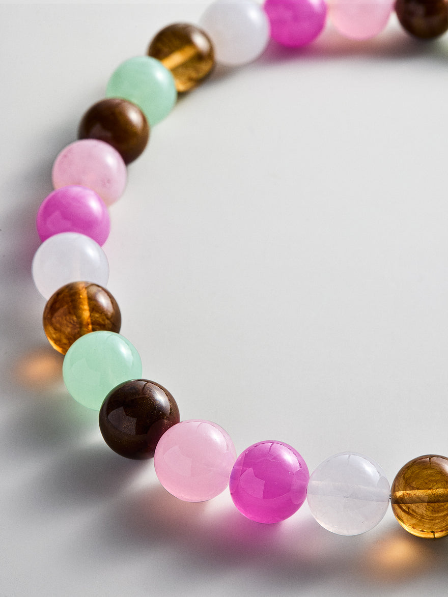 Mini Jane Beaded Necklace - Pink Multi