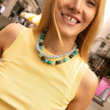 Mini Jane Beaded Necklace - Blue Multi Bead