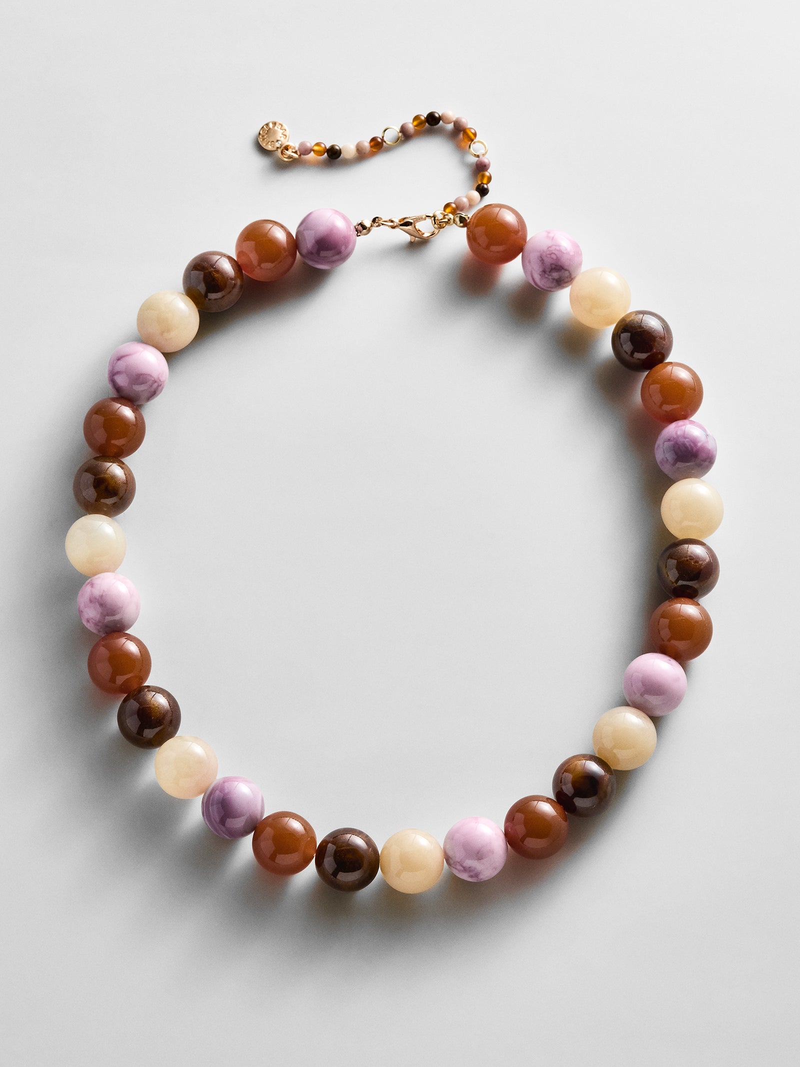 Mini Jane Beaded Necklace - Brown Multi