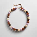 Mini Jane Beaded Necklace - Brown Multi Bead