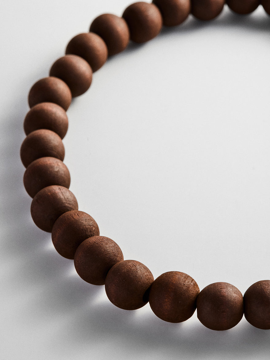 Mini Jane Beaded Necklace - Dark Wood