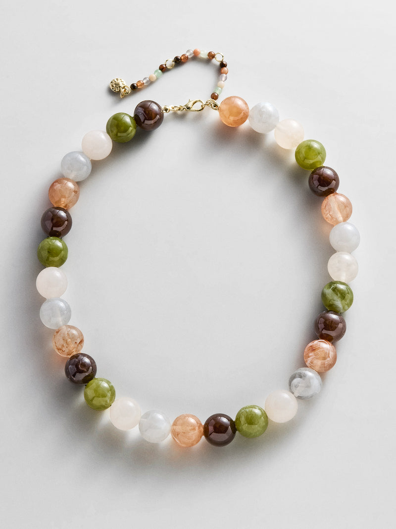 Mini Jane Beaded Necklace - Earth Tones
