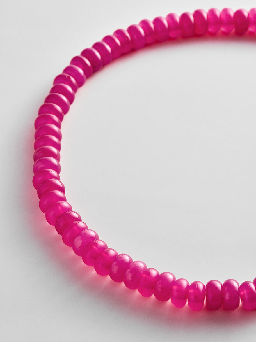 Joyce Semi-Precious Beaded Necklace - Fuchsia
