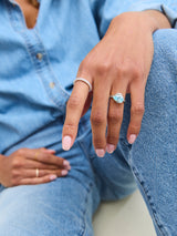 BaubleBar Wavy Custom Birthstone Ring - Silver - 
    Statement ring 
  
