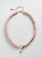 Janette Beaded Ring Necklace - Light Pink