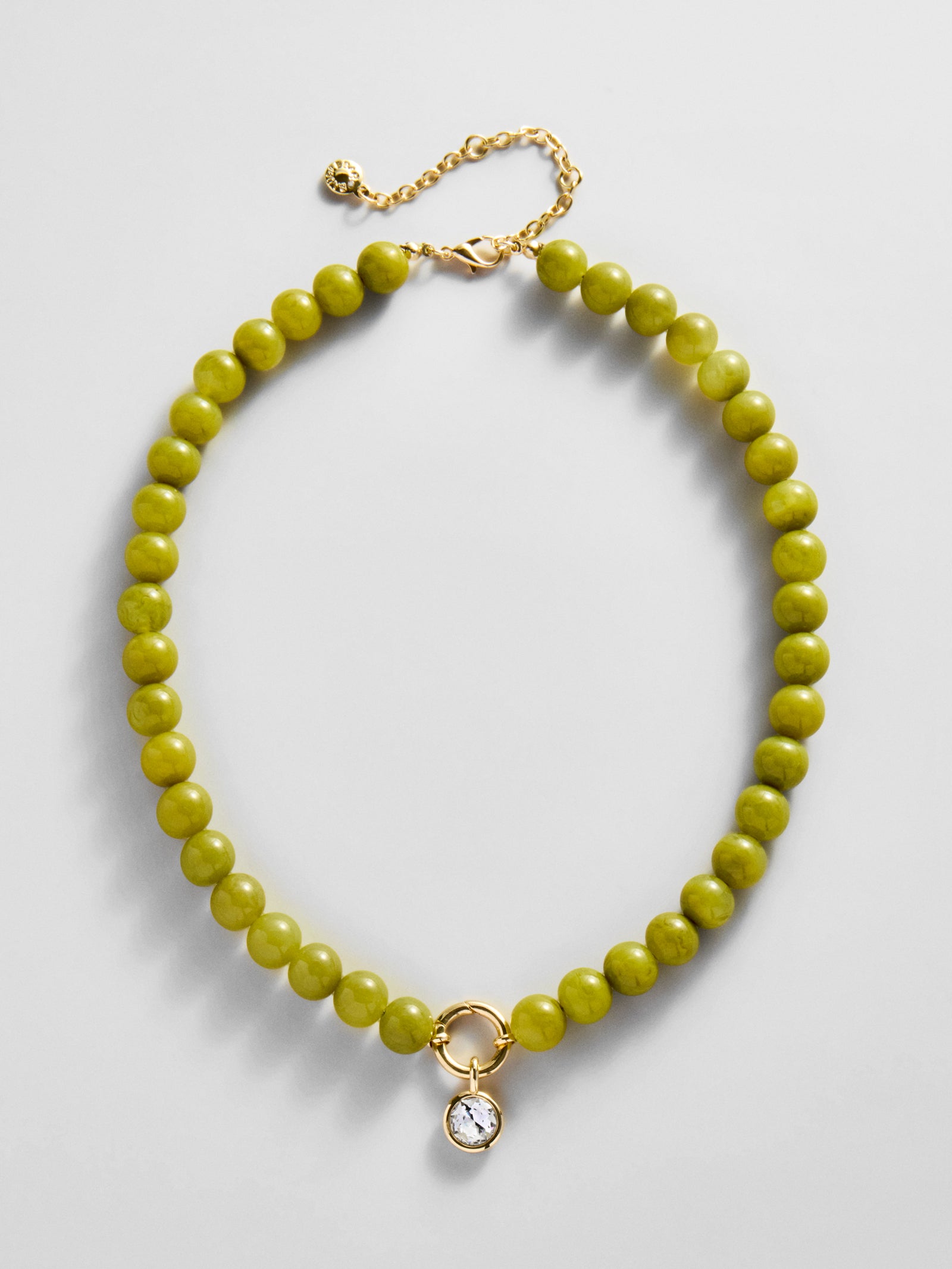 Janette Beaded Ring Necklace - Olive