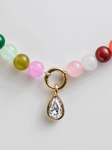 BaubleBar Janette Beaded Ring Necklace - Turquoise Bead - 
    Resin charm necklace
  
