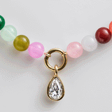 Janette Beaded Ring Necklace - Turquoise Bead