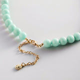 Janette Beaded Ring Necklace - Aqua
