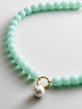BaubleBar Janette Beaded Ring Necklace - Aqua - 
    Resin charm necklace
  
