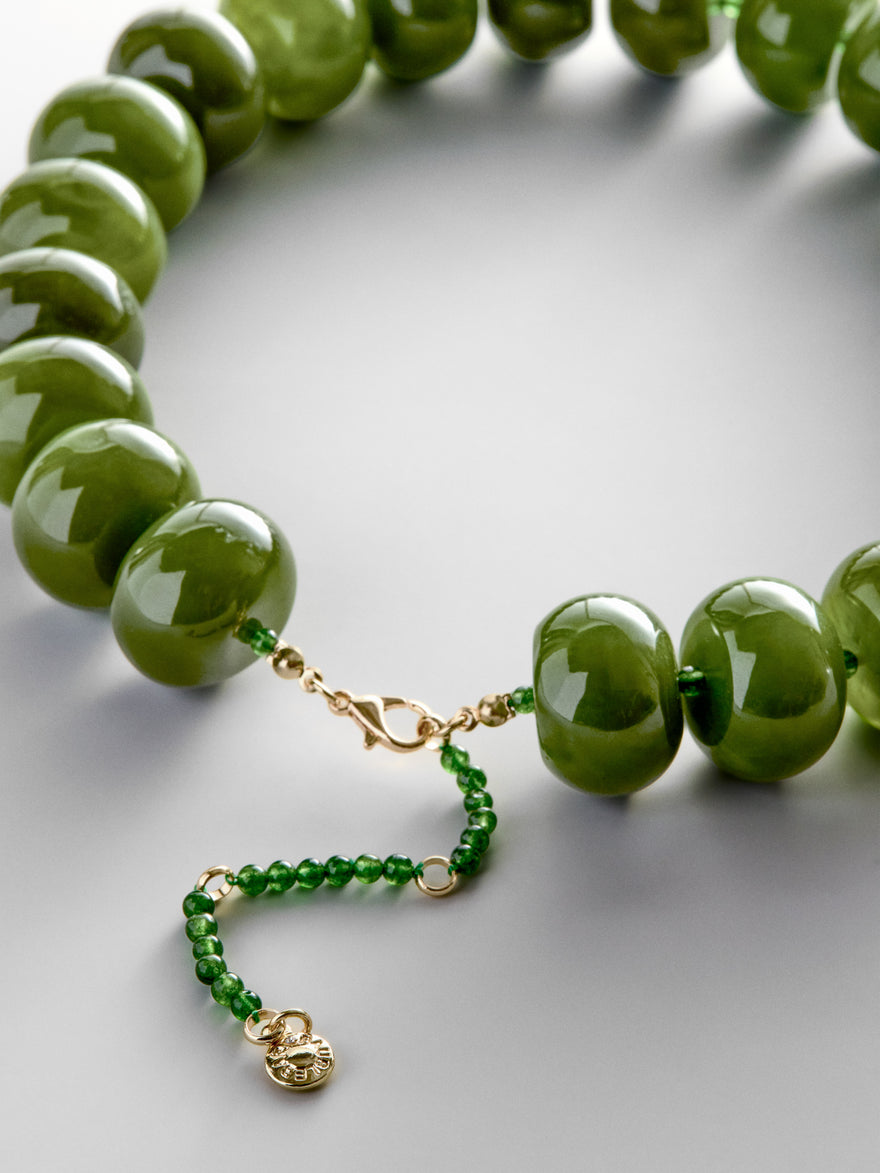 Joan Semi-Precious Necklace - Dark Olive