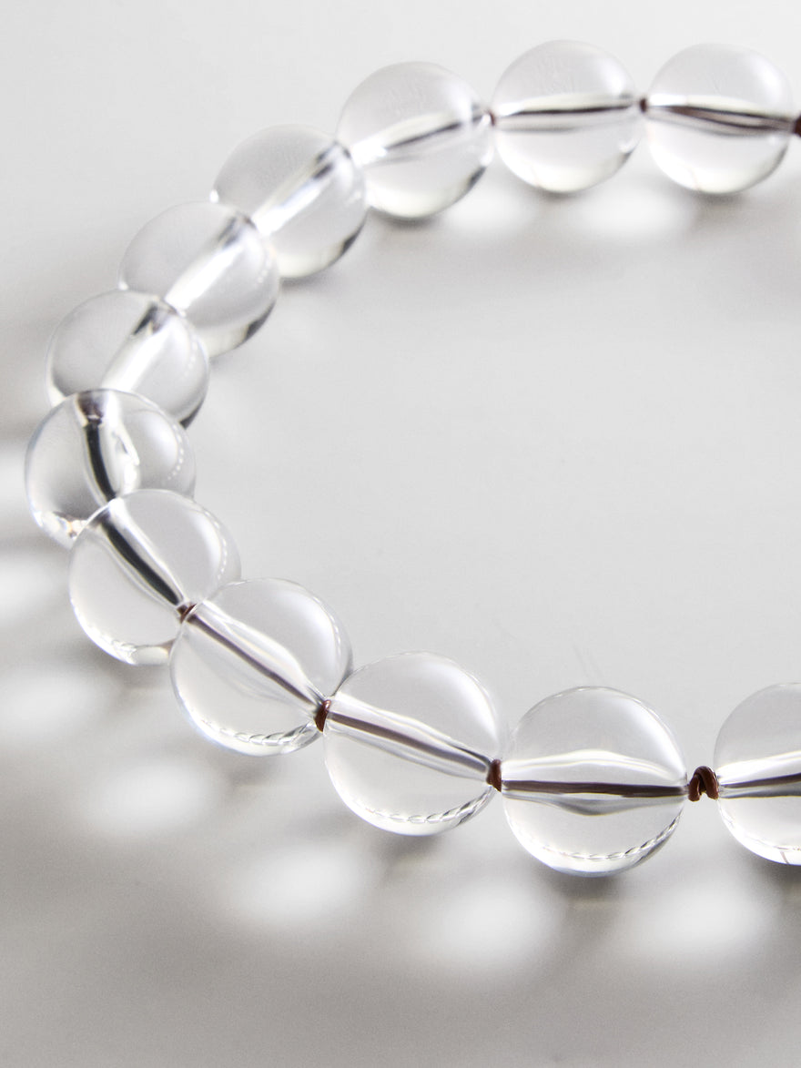 Jane Beaded Necklace - Clear/Brown