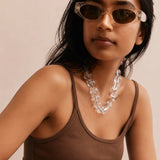 Jane Beaded Necklace - Clear/Brown