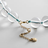 Jane Beaded Necklace - Clear/Turquoise