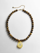 Jamie Semi-Precious Beaded Necklace - Tiger's Eye/Citrine