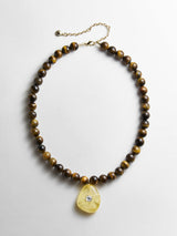 BaubleBar Jamie Semi-Precious Beaded Necklace - Tiger's Eye/Citrine - 
    Statement pendant necklace
  
