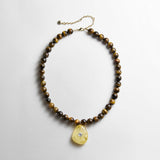 Jamie Semi-Precious Beaded Necklace - Tiger's Eye/Citrine