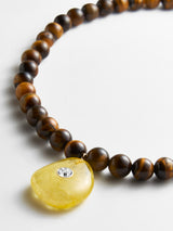 BaubleBar Jamie Semi-Precious Beaded Necklace - Tiger's Eye/Citrine - 
    Statement pendant necklace
  
