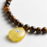 Jamie Semi-Precious Beaded Necklace - Tiger's Eye/Citrine