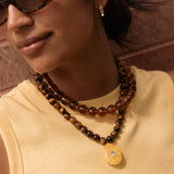 Jamie Semi-Precious Beaded Necklace - Tiger's Eye/Citrine