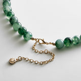Jamie Semi-Precious Beaded Necklace - Green Jade/Tiger's Eye