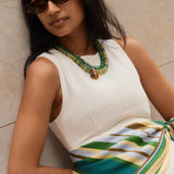 Jamie Semi-Precious Beaded Necklace - Green Jade/Tiger's Eye