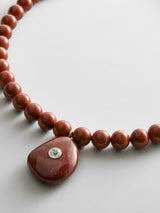 BaubleBar Jamie Semi-Precious Beaded Necklace - Red Jasper/Red Jasper - 
    Statement pendant necklace
  

