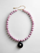 Jamie Semi-Precious Beaded Necklace - Light Amethyst/Black Hypersthene