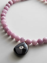 BaubleBar Jamie Semi-Precious Beaded Necklace - Light Amethyst/Black Hypersthene - 
    Statement pendant necklace
  
