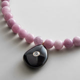 Jamie Semi-Precious Beaded Necklace - Light Amethyst/Black Hypersthene