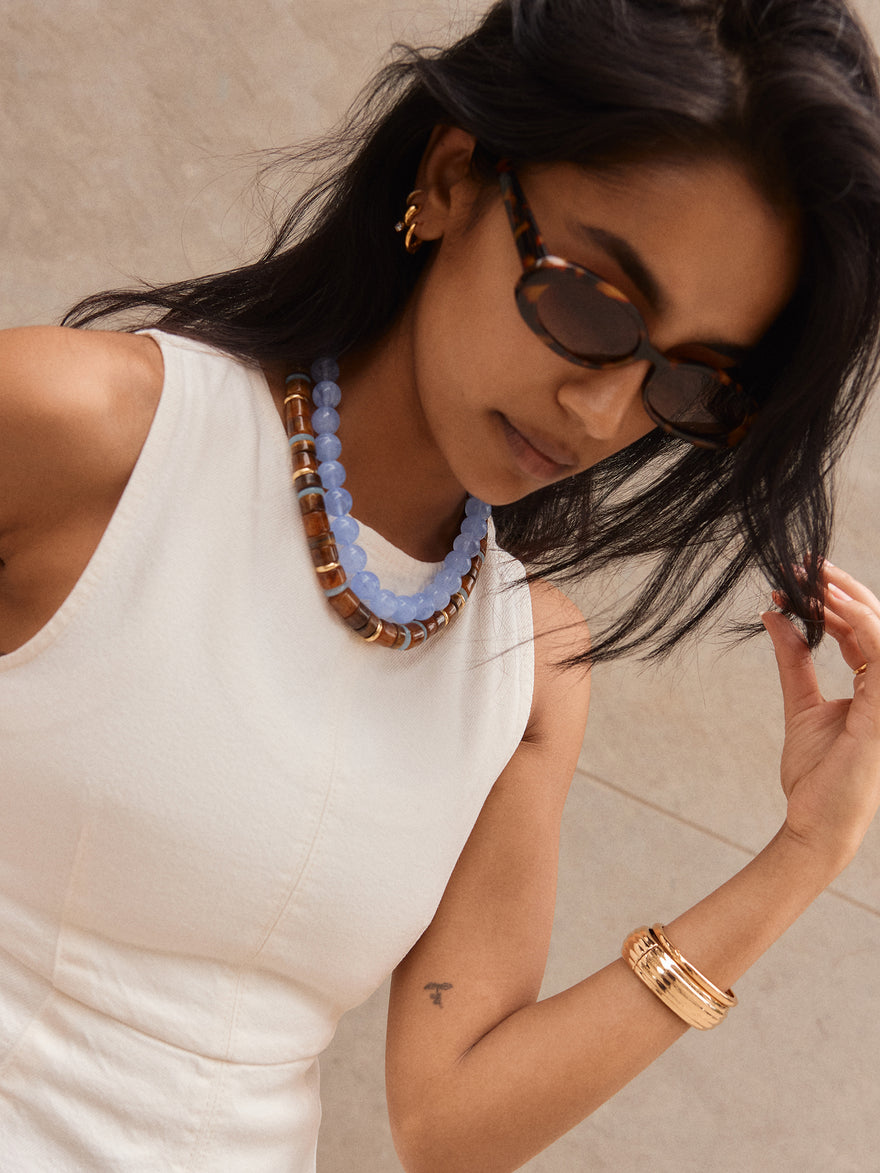 Jennifer Rondelle Beaded Necklace - Tiger's Eye Bead