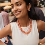Jennifer Rondelle Beaded Necklace - Cherry Quartz Bead