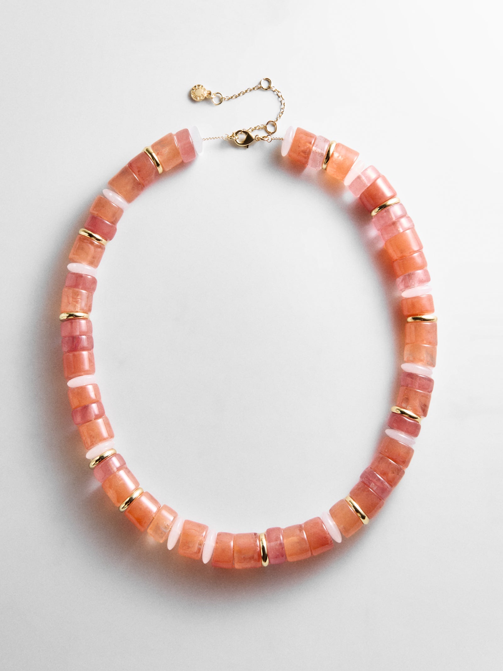 Jennifer Rondelle Beaded Necklace - Cherry Quartz Bead