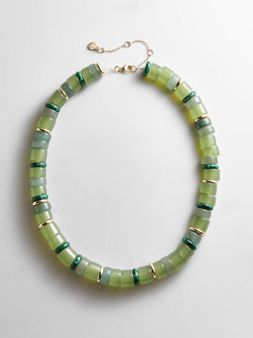 Jennifer Rondelle Beaded Necklace - Light Jade Bead