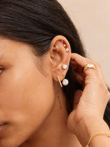 BaubleBar 14K Gold Plated Sterling Silver|
Large - 
    Crystal stud earrings 
  
