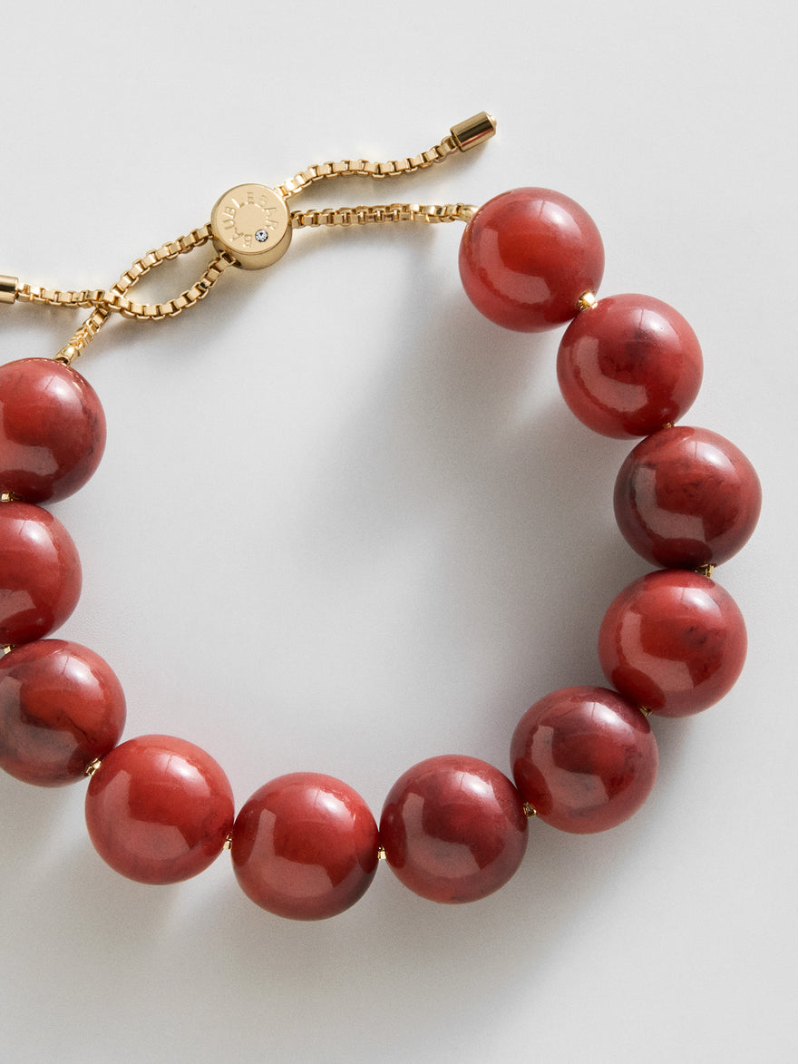Jane Beaded Bracelet - Cherry Red