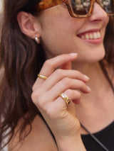BaubleBar Lacey Gold Pinky Ring - Lacey Gold Pinky Ring - 
    Crystal ring for stacking
  
