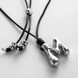 Cord Initial Necklace - Silver