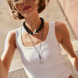 Cord Initial Necklace - Silver