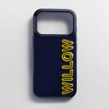 Fine Line Custom iPhone Case - Navy/Yellow