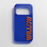 Fine Line Custom iPhone Case - Cobalt Blue/Orange