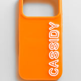 Fine Line Custom iPhone Case - Orange/White