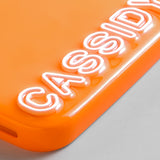 Fine Line Custom iPhone Case - Orange/White