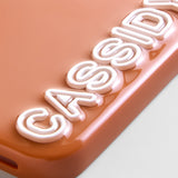 Fine Line Custom iPhone Case - Copper Brown/White