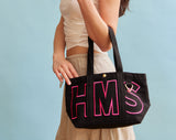 BaubleBar Small - 
    Personalized canvas tote bag with custom embroidered initials 
  

