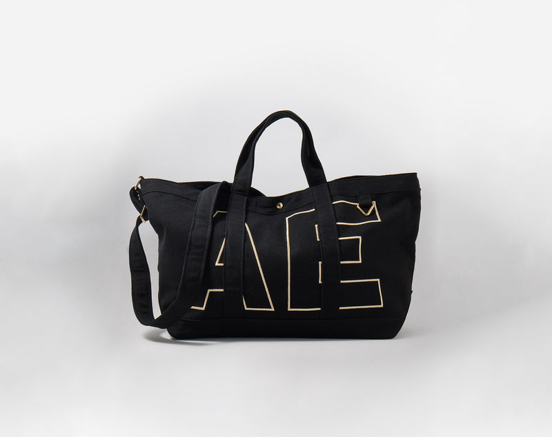 BaubleBar Large - 
    Personalized canvas tote bag with custom embroidered initials 
  
