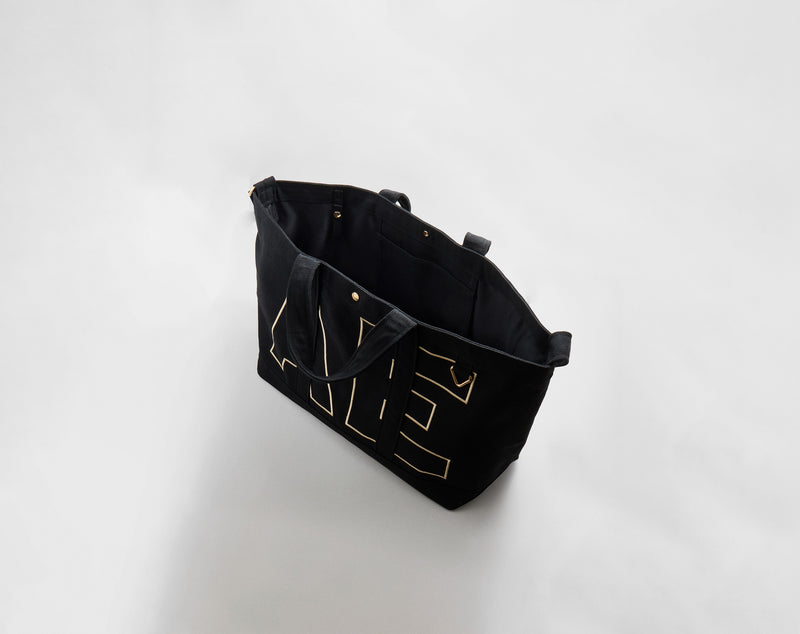 BaubleBar Large - 
    Personalized canvas tote bag with custom embroidered initials 
  

